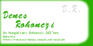 denes rohonczi business card